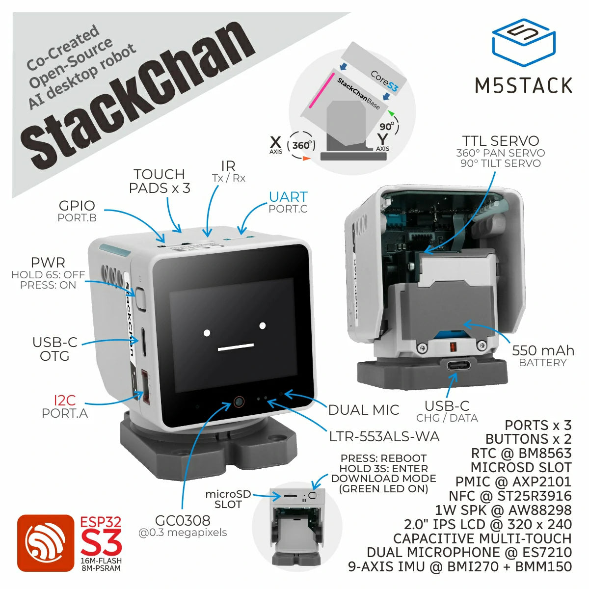 M5StackChan AI Desktop Robot (ESP32-S3) | m5stack-store M5StackChan AI Desktop Robot (ESP32-S3) | m5stack-store