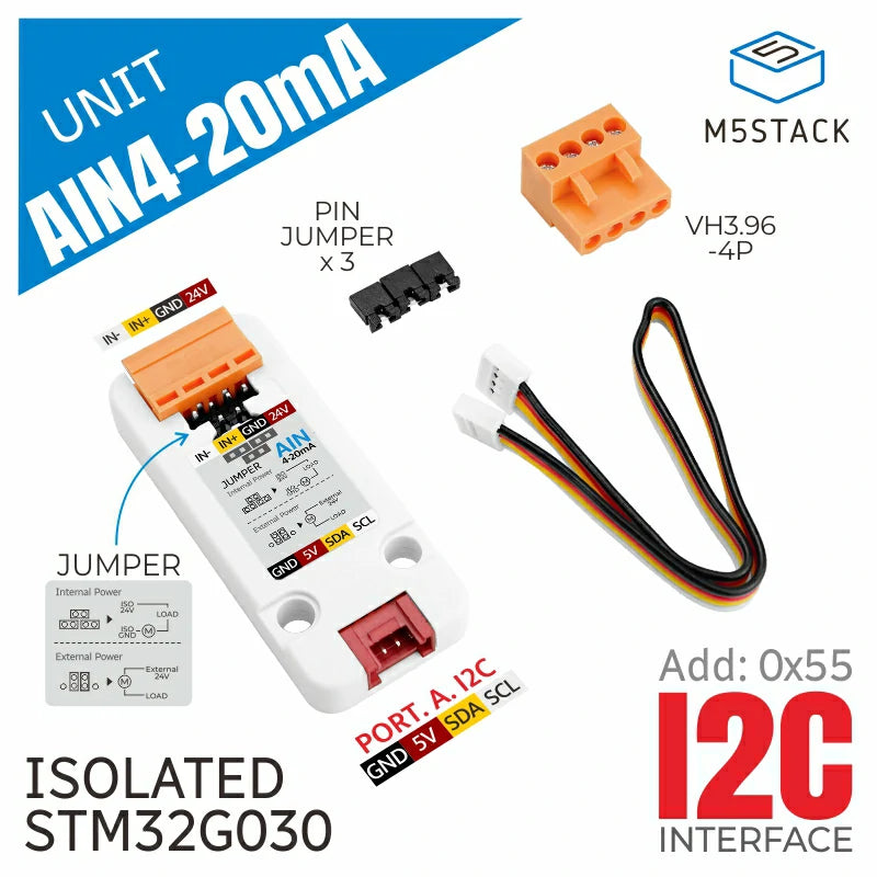 Analog to I2C Unit 4-20mA Input (STM32G030)