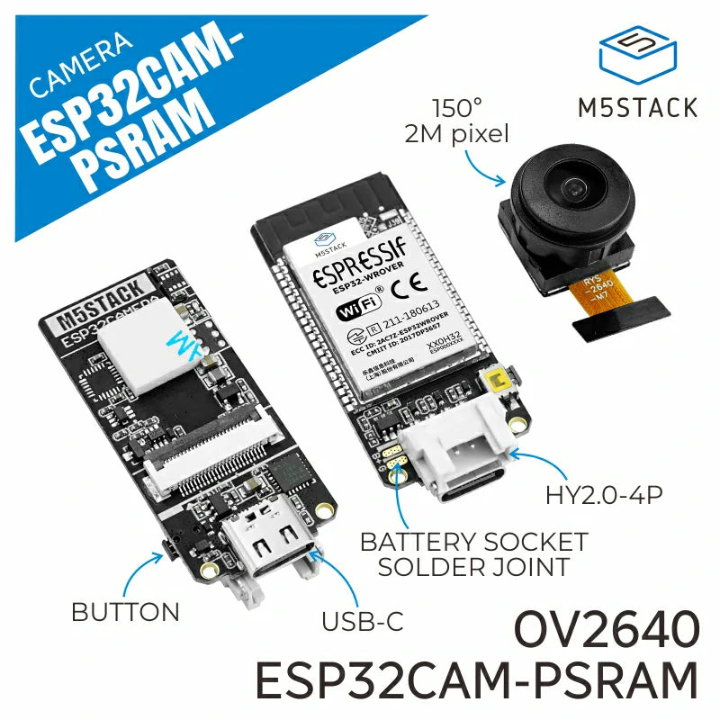 ESP32 Fisheye Camera Module with PSRAM (OV2640)