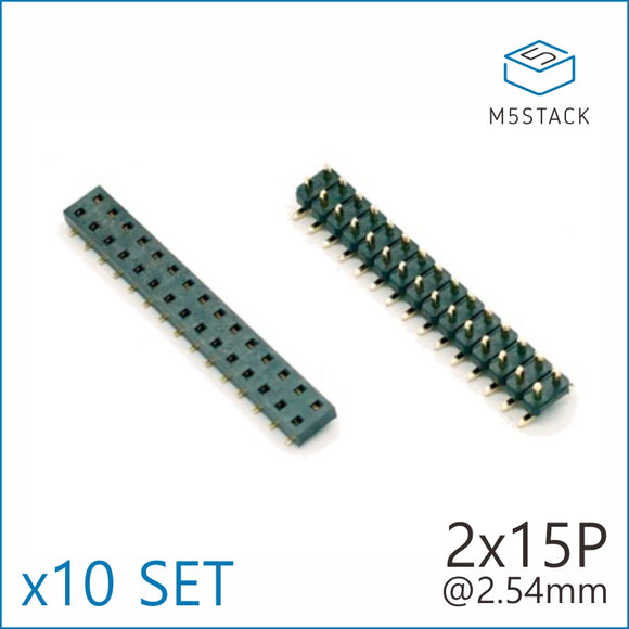 2x15 Pin Headers Socket 2.54mm Male & Female 4 Pair Connector - m5stack-store