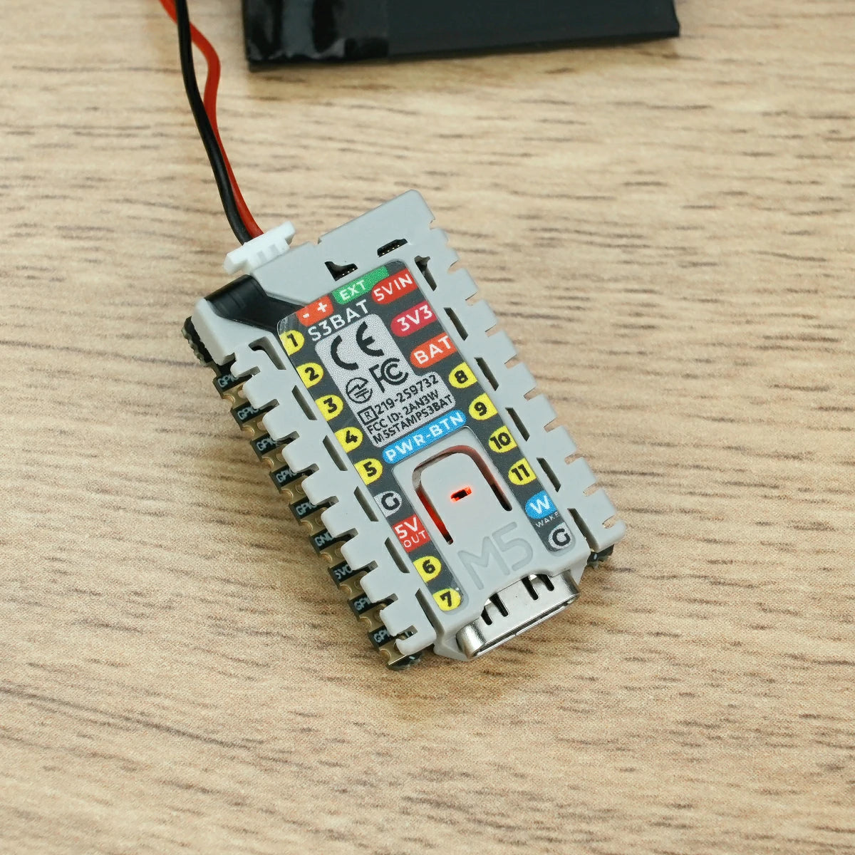 M5StampS3 BAT Module with Battery Connector - m5stack-store