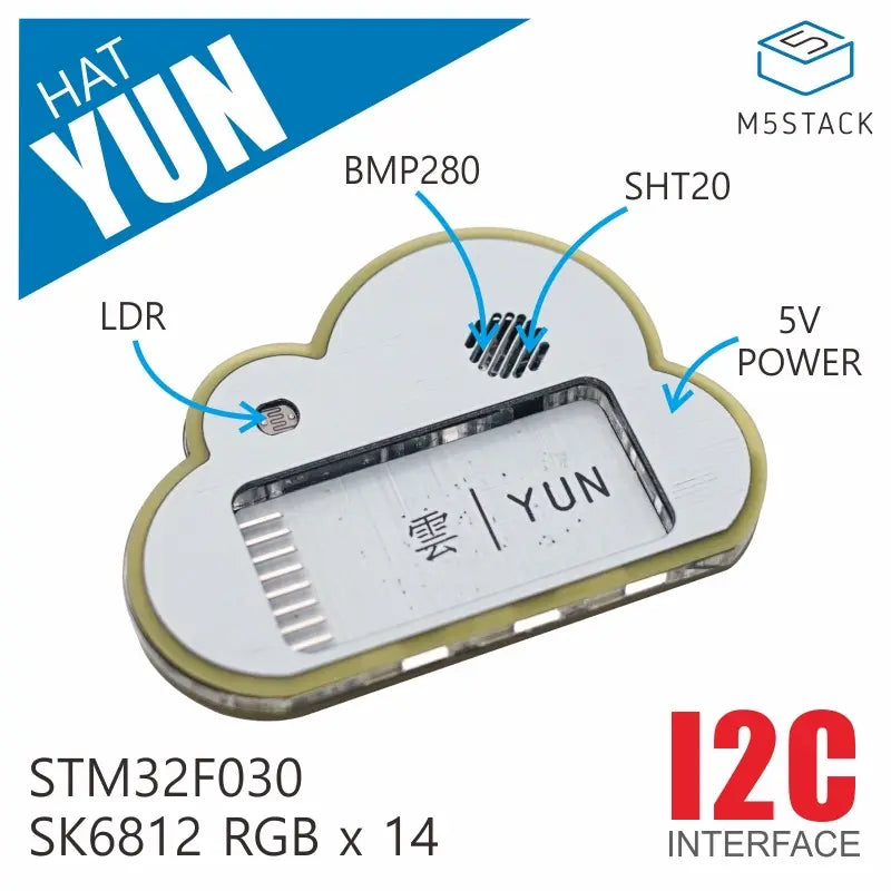 [EOL] M5StickC Yun Hat (SHT20,BMP280,SK6812)