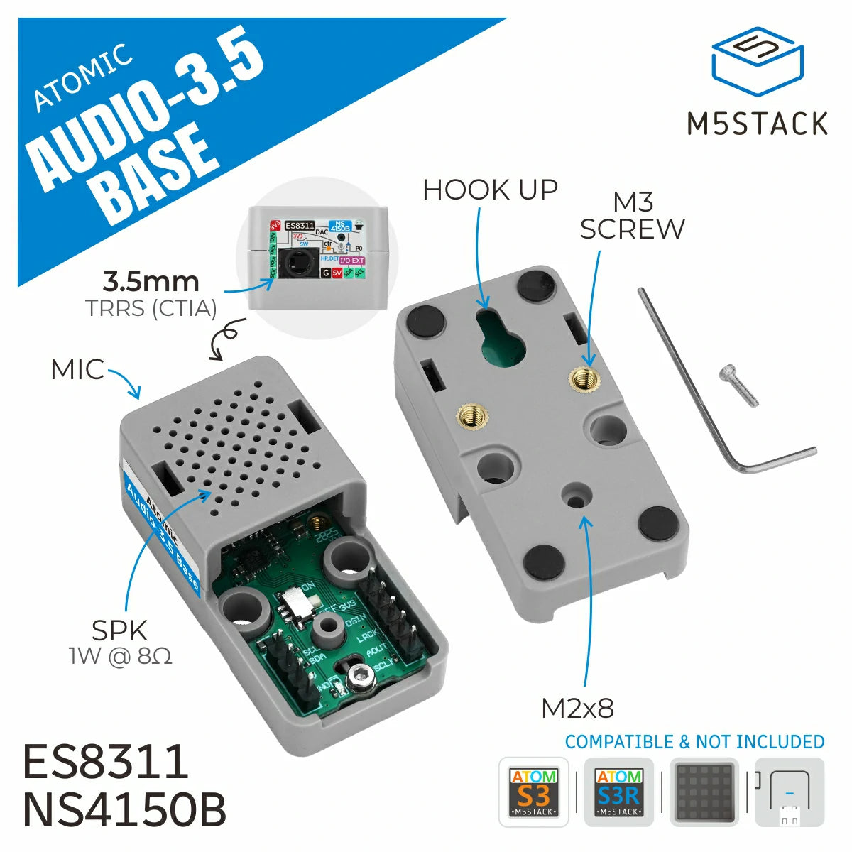 Atomic Audio 3.5 Base - m5stack-store