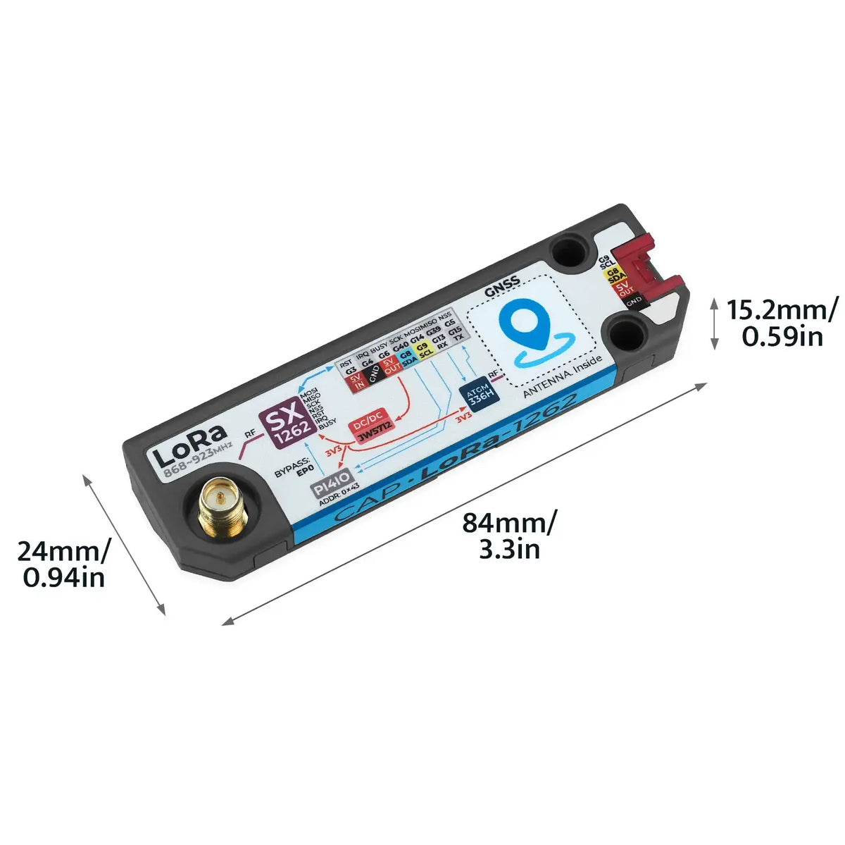 Cap LoRa 1262 for Cardputer Adv (SX1262, ATGM336H)