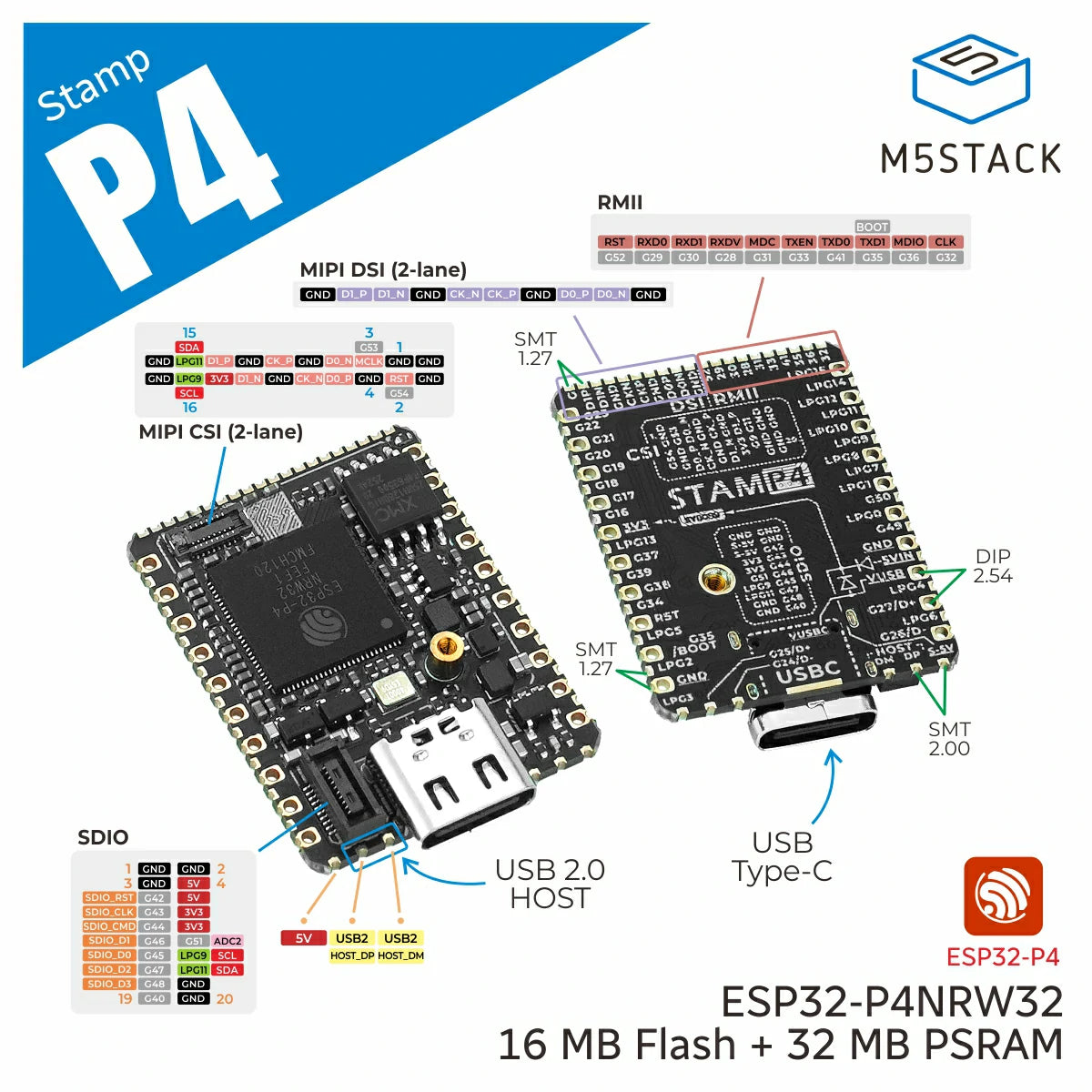 M5Stamp ESP32P4 Module - m5stack-store