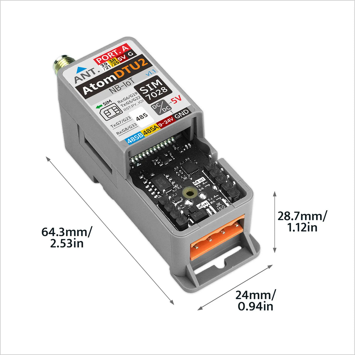 ATOMIC DTU NB-IoT2 Global Version v1.1 (SIM7028) - m5stack-store