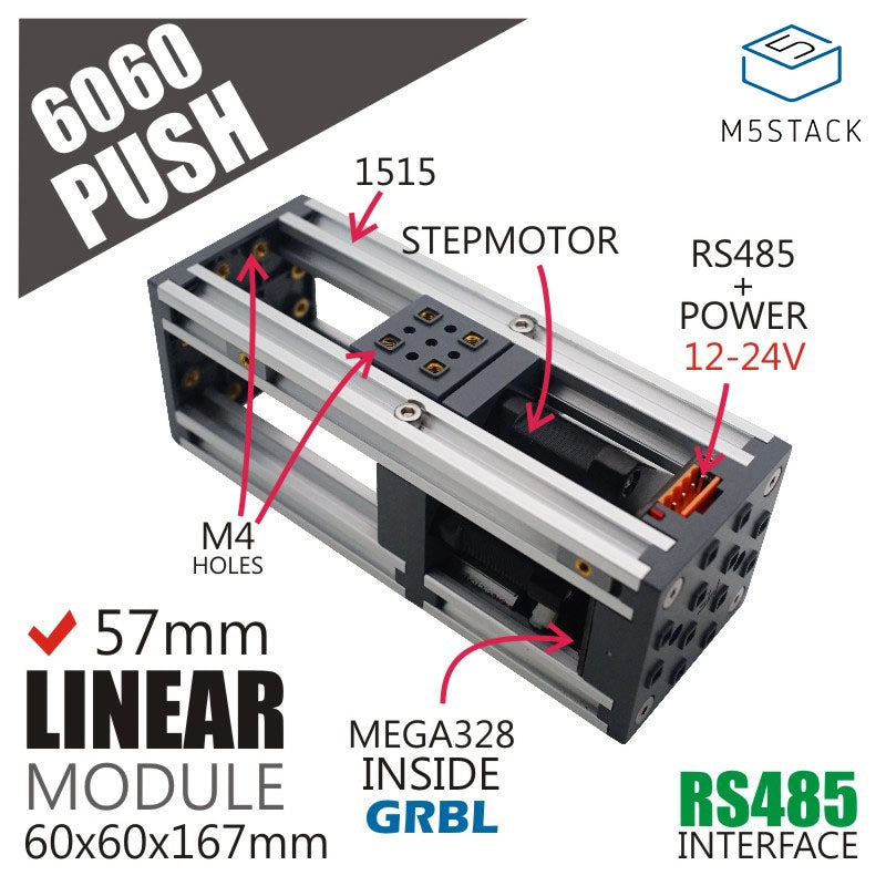 M5Stack 6060-PUSH Linear Motion Control - m5stack-store