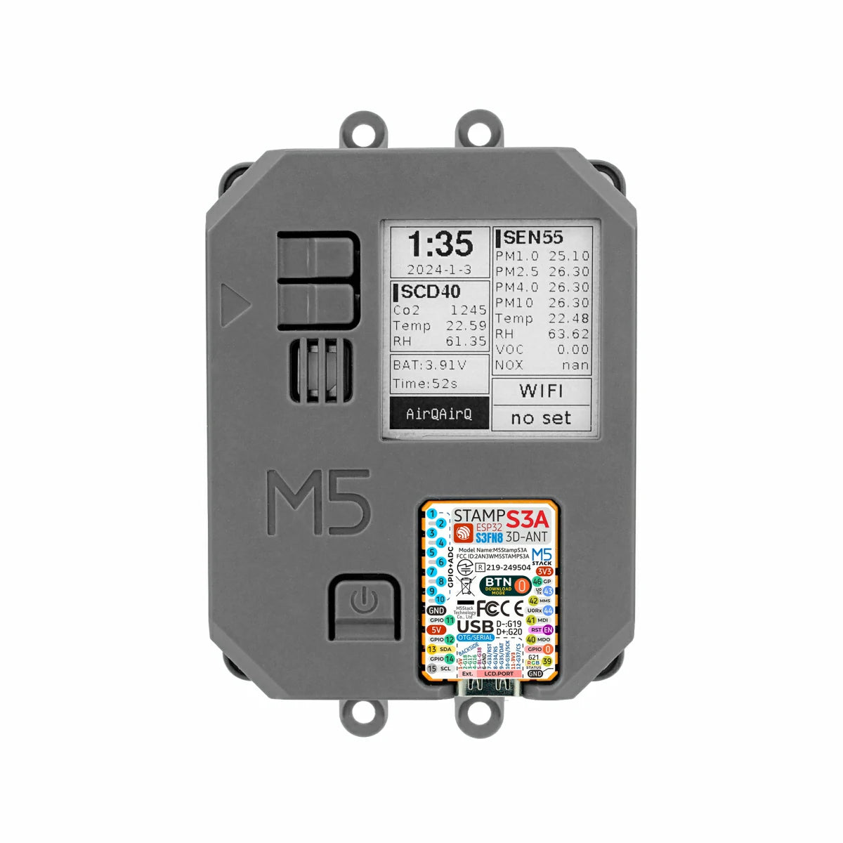 Air Quality Kit v1.1 with M5StampS3A (SEN55, SCD40) | m5stack-store