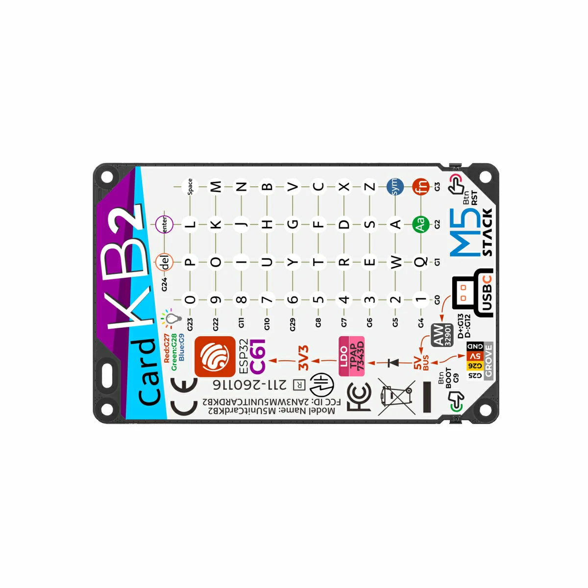 CardKB2 Keyboard Unit (ESP32-C61) - m5stack-store