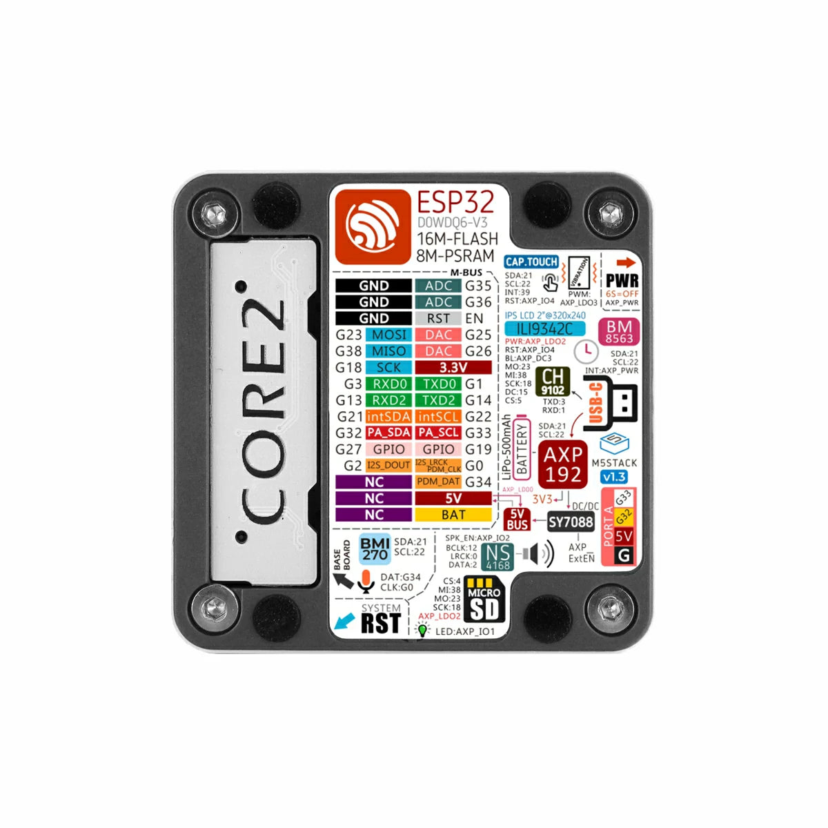 その他 M5Stack Core2 M5Stack Core2 ESP32 IoT Development Kit v1.3– m5stack-store