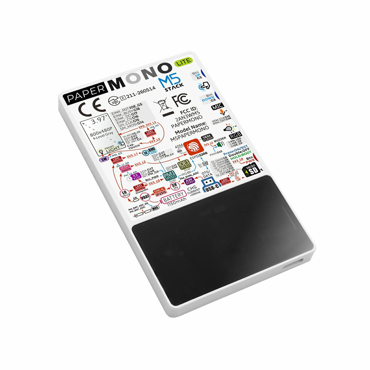 PaperMono Lite Dev Kit (800x480, 3.97" e-Ink Display)