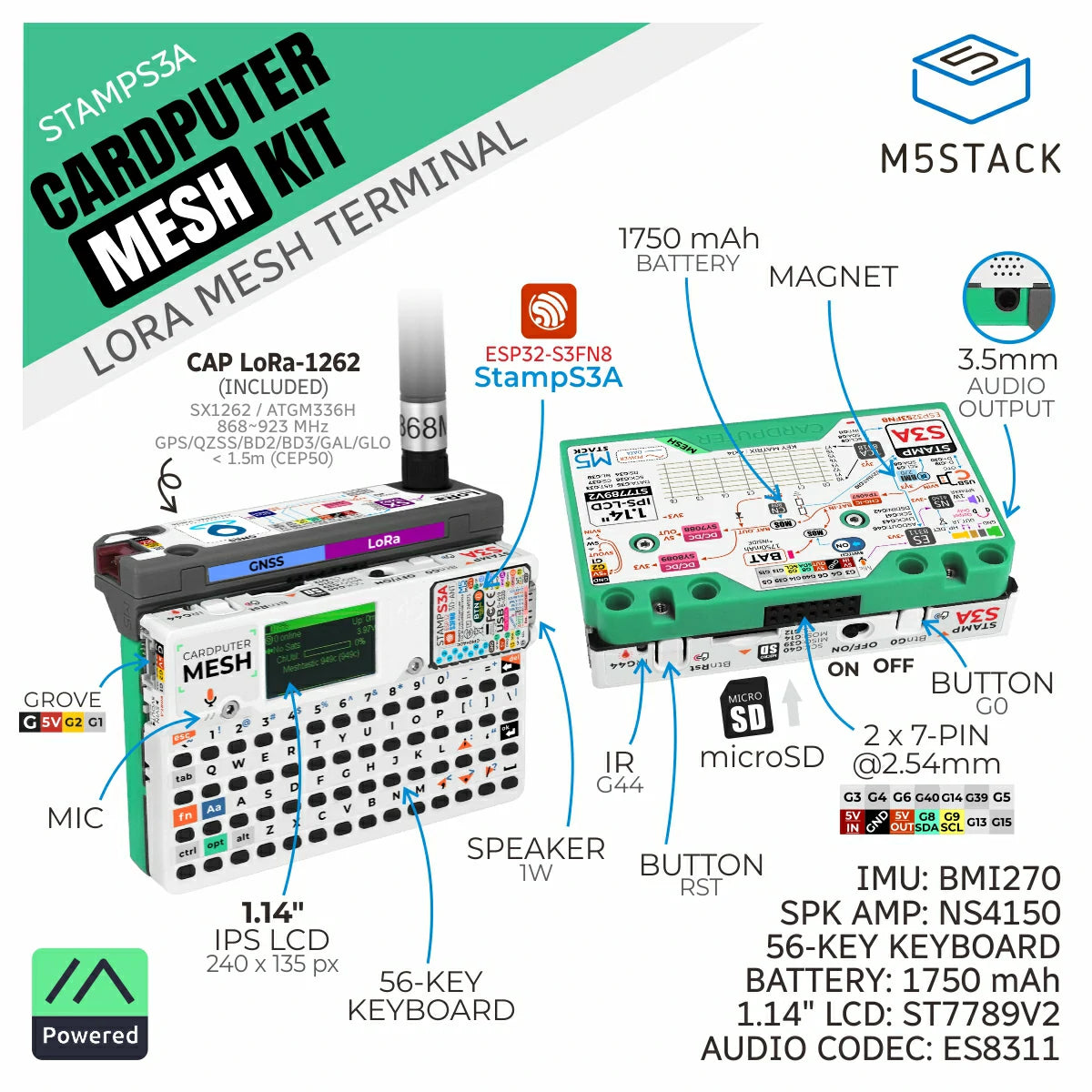 Cardputer Mesh Kit for Meshtastic (ESP32-S3) - m5stack-store