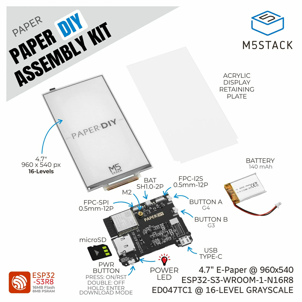 PaperDIY Assembly Kit (ESP32-S3)