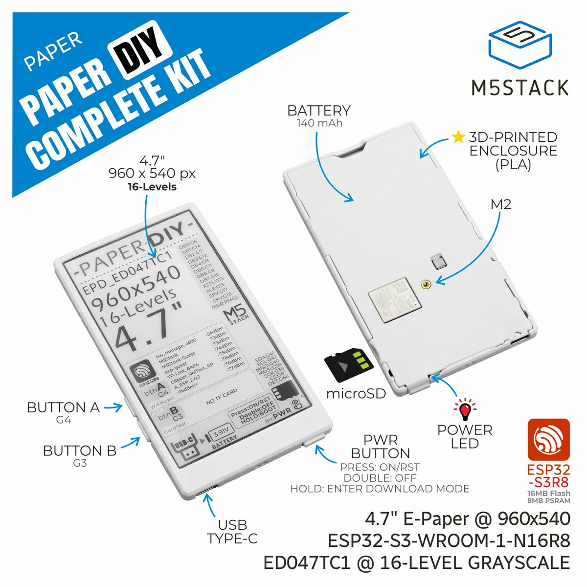 PaperDIY Complete Kit (ESP32-S3)