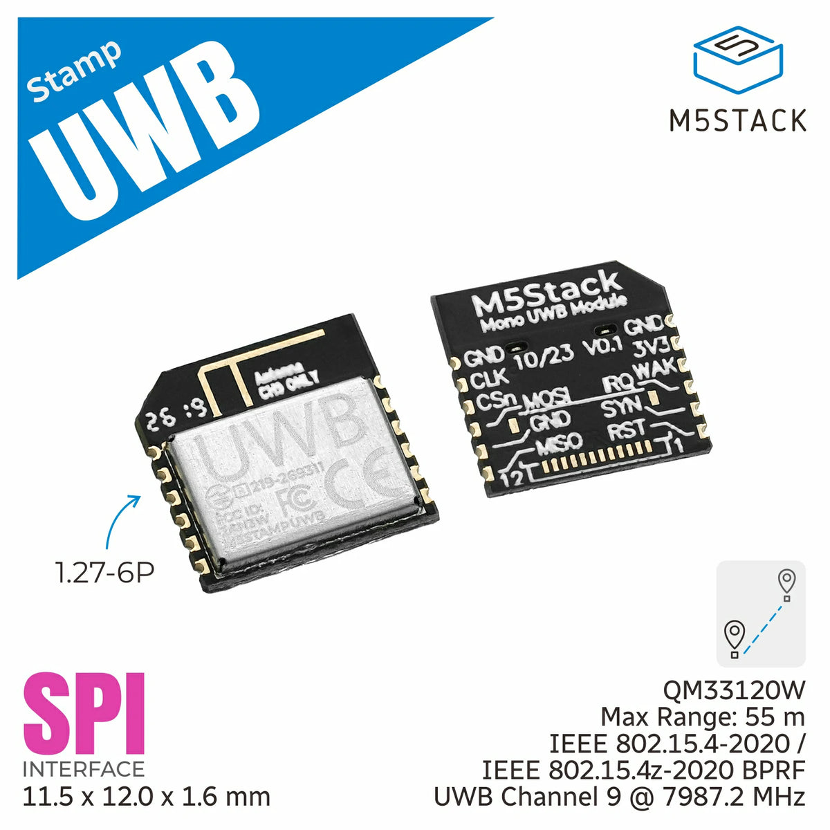 M5Stamp UWB Module (QM33120W)