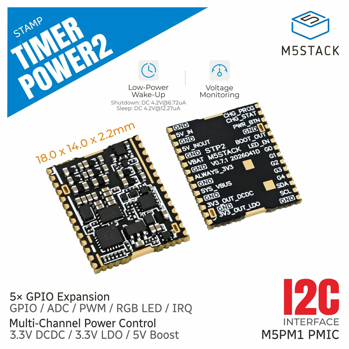 M5Stamp Timer Power 2 (PY32L020)