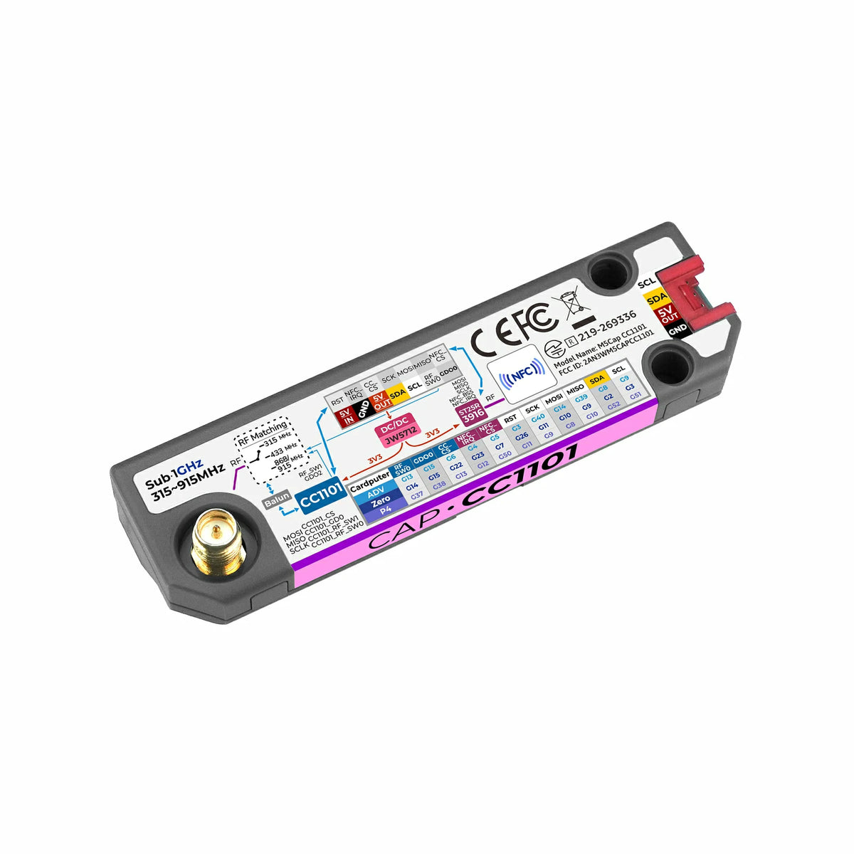 Cap CC1101 & NFC for Cardputer Adv