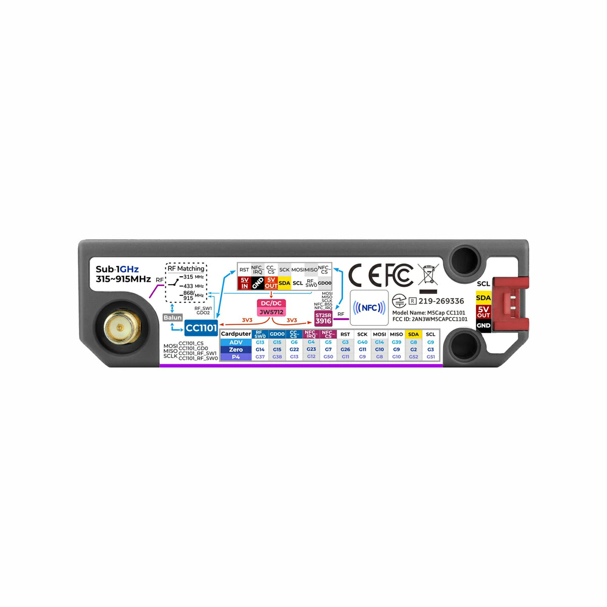 Cap CC1101 & NFC for Cardputer Adv