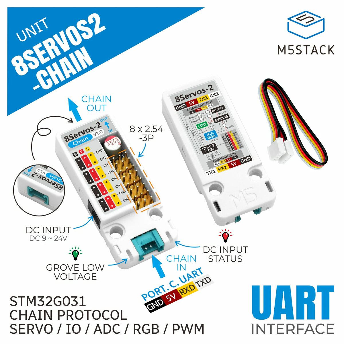 8-Channel Servo2 Chain (STM32G031)