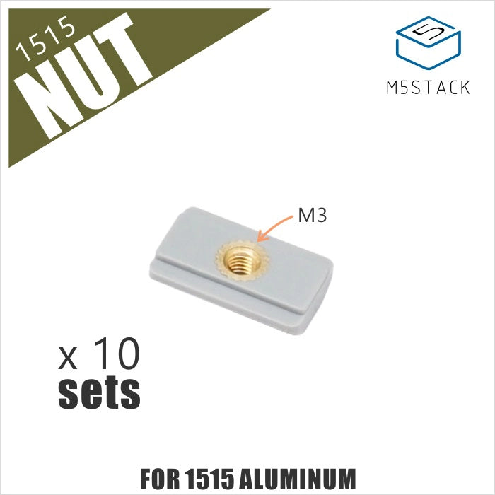 Slide Nut for 1515 Aluminum Extrusions (10pcs) - m5stack-store