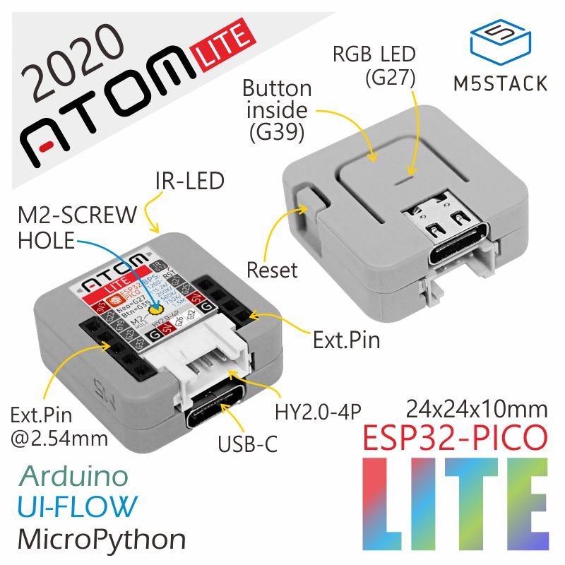 ATOM Lite ESP32 IoT Development Kit | m5stack-store