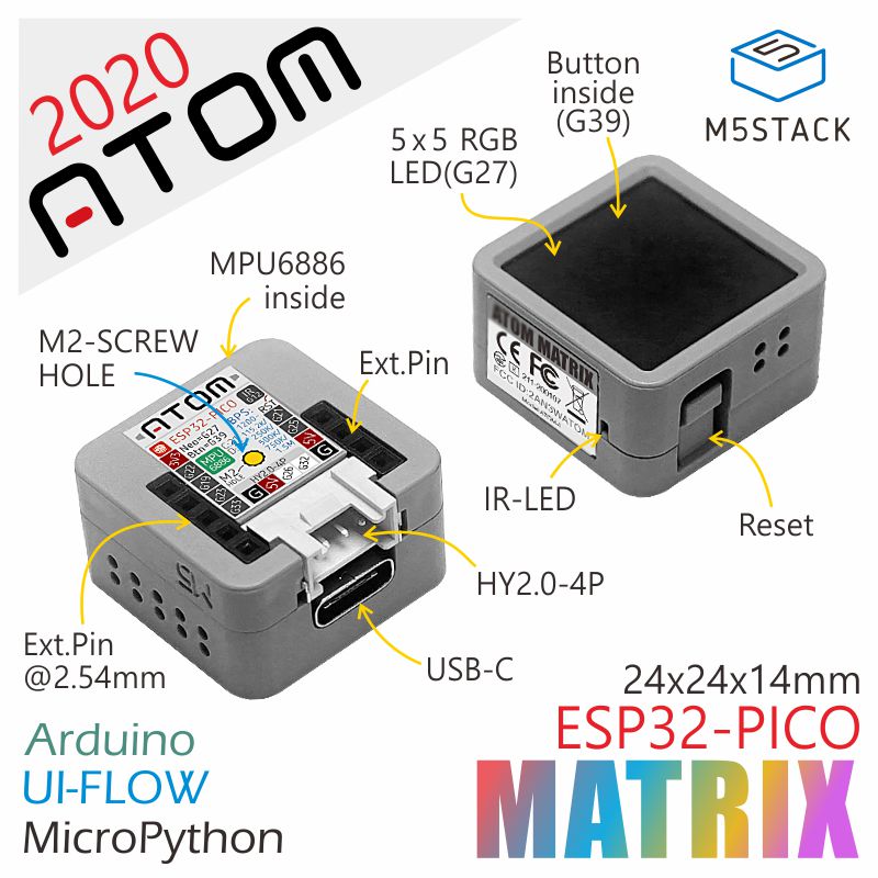 ATOM Matrix ESP32 Development Kit | m5stack-store